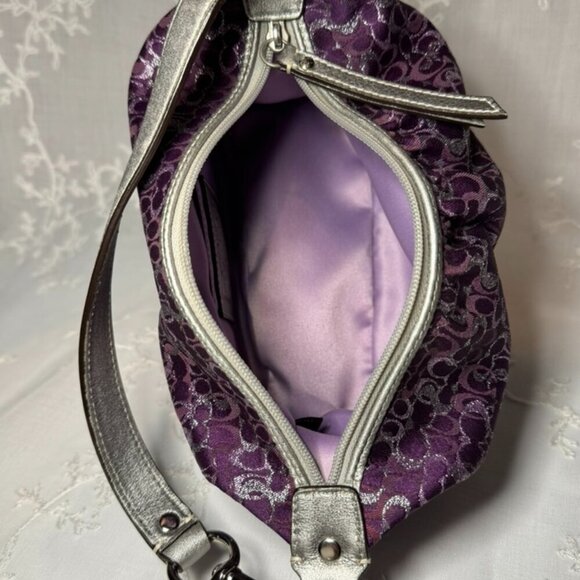 Coach Metallic Purple & Silver Mini Hobo Bag - Picture 6 of 7